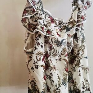 Worn once max studio blouse top size L cream floral white cami top